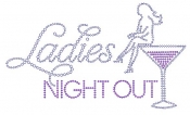 Ladies Night Out with Girl Rhinestone Transfer