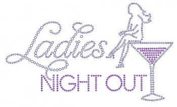 Ladies Night Out with Girl Rhinestone Transfer