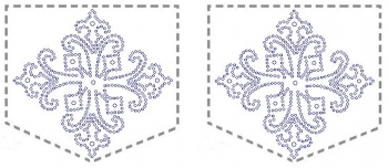 Pocket Medalion Rhinestone Transfer