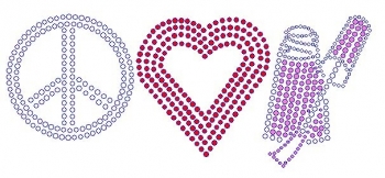 Peace Love Nail Polish rhinestone transfers