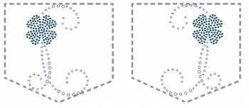 Pocket with Clover Rhinestone Transfer