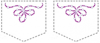 Pocket Bow Rhinestone Transfer