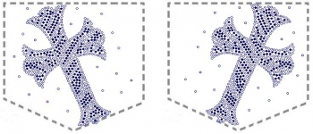 Zebra Cross Pocket Rhinestone Transfer