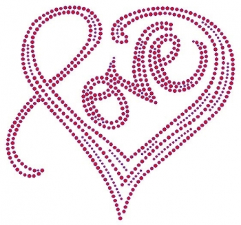 Love with Heart Rhinestone Transfer