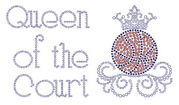 Queen of the Court Basketball Rhinestone Transfer