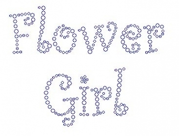Flower Girl Curly Font Rhinestone Transfer