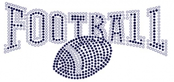 football In Black rhinestone transfer