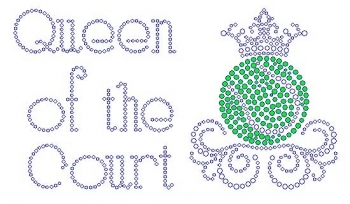 Queen of the Court Tennis Rhinestone Transfer