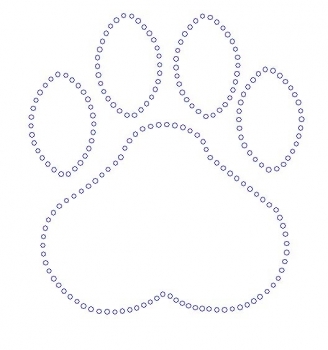 Paw Rhinestone Transfer outline