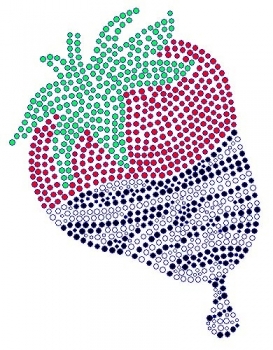 Zebra Strawberry Rhinestone Transfer