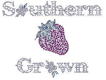 Southern Grown with Strawberry Rhinestone Transfer