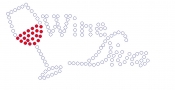 Wine Diva Rhinestone Transfer Red and Crystal