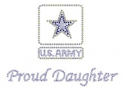 U.S. Army Proud Daughter small Rhinestone Transfers