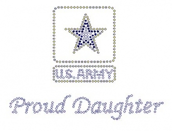 U.S. Army Proud Daughter small Rhinestone Transfers