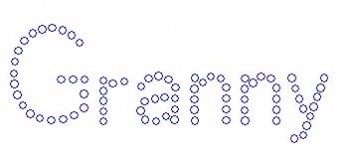 Granny Block Name Drop Rhinestone Transfer