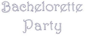 Bachelorette Party Harrington Font Rhinestone Transfer