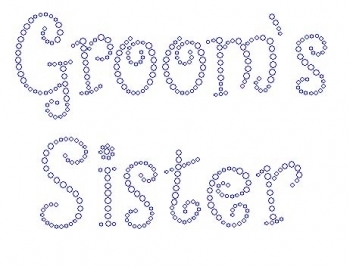 Groom's Sister Curly Font Rhinestone Transfer