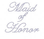 Maid of Honor Edwardian Font  Rhinestone Transfer