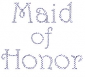 Maid of Honor Harrington Font  Rhinestone Transfer
