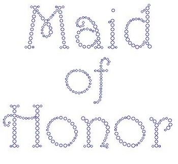 Maid of Honor Harrington Font  Rhinestone Transfer
