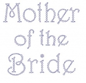 Mother of the Bride Harrington Font Rhinestone Transfer