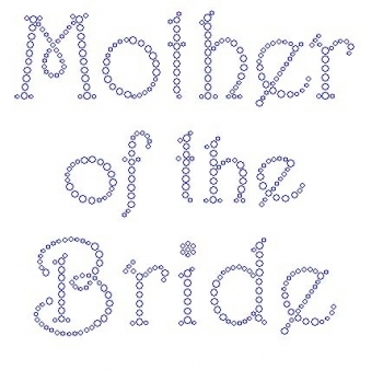 Mother of the Bride Harrington Font Rhinestone Transfer