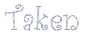 Taken Curly Font Rhinestone Transfer
