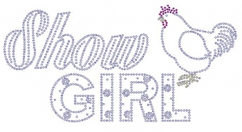 Show Girl Chicken Rhinestone Transfer
