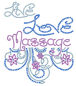 Live Love Massage Rhinestone Transfers