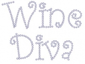 Wine Diva Curly Rhinestone Transfer
