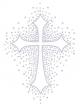 Cross with Splatter Rhinestone Transfer