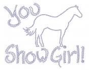 You Show Girl Horse Rhinestone Transfer