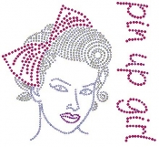 Pin Up Girl Rhinestone Transfers