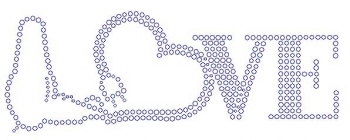 Blowdryer Love Rhinestone Transfer