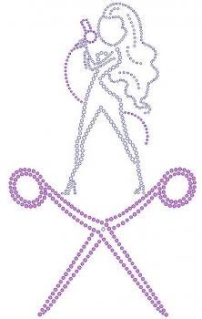 Scissor Babe Rhinestone Transfers