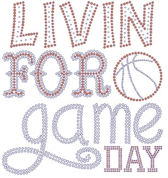 Livin for Game Day Basketball Rhinestone Transfer
