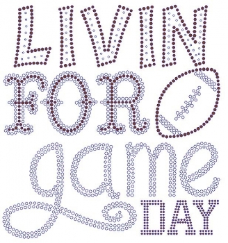 Livin for Game Day Football Rhinestone Transfer