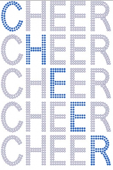 Cheer five times Rhinestone Transfer