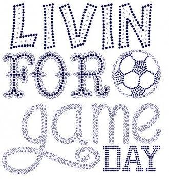 Livin for Game Day Soccer Rhinestone Transfer