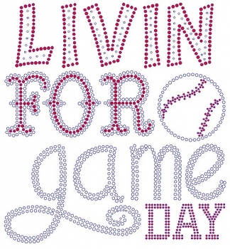 Livin for Game Day Baseball Rhinestone Transfer