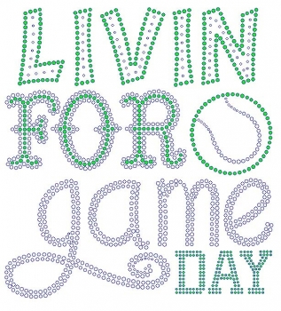 Livin for Game Day Tennis Rhinestone Transfer