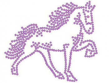 Horse Rhinestone transfer Pink Large
