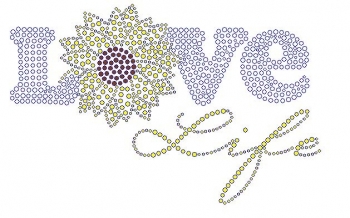 Love Life with Sun Flower Rhinestone Transfer