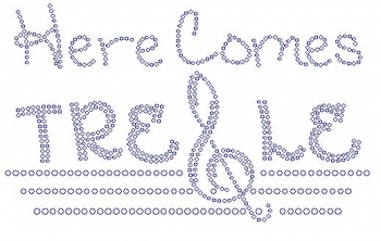 Here Comes Treble Rhinestone Transfer
