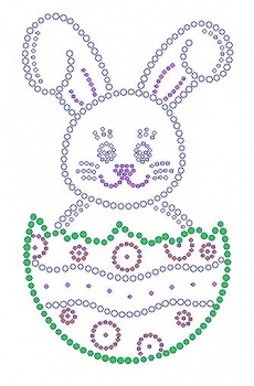 Easter Bunny with Egg  Rhinestone Transfer