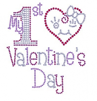My 1st Valentine's Day Rhinestone Transfer