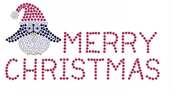 Merry Christmas Penguin rhinestone transfers 