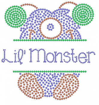 Lil Monster Rhinestone Transfer 