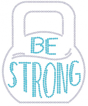 Be Strong kettlebell Rhinestone Transfer 