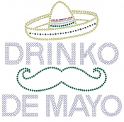 Drinko De Mayo with Sombrero Rhinestone Transfer 